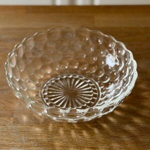 Vintage Anchor Hocking “Bubble” Pattern Clear Depression Glass Bowl | 1930s-40s